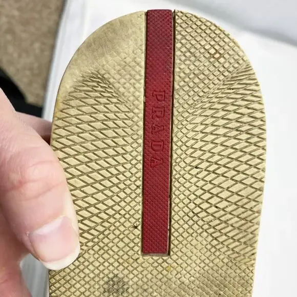 Prada Tan Canvas Espadrille Loafers Women's Size EU 37.5/US Size 7.5 VGUC1 - Picture 7 of 10